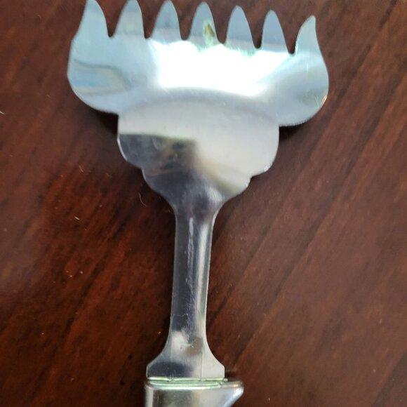 Vintage Stainless Steel Butter Curler Serving Fork With Decorative Handles MCM - Picture 2 of 3